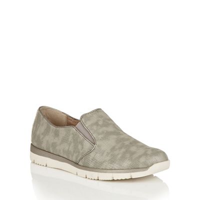 Lotus Pewter print 'Lucia' slip on shoes